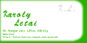 karoly letai business card